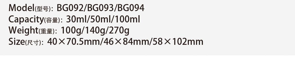 Original catalog specifications for BG092/BG093/BG094