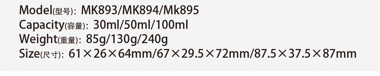 Original catalog specifications for MK893/MK894/Mk895